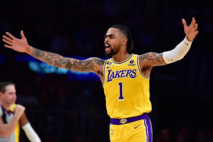D'Angelo Russell scontento del posizionamento in panchina dei Los Angeles Lakers